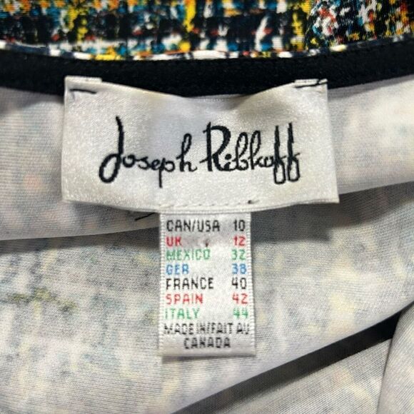 Joseph Ribkoff Multicolor Artsy Sleeveless Scoop Neck Sheath Dress Size 10 US - Picture 8 of 13